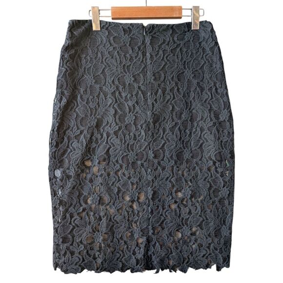 Reformation Elegant Black Lace Midi Skirt M - Picture 7 of 8